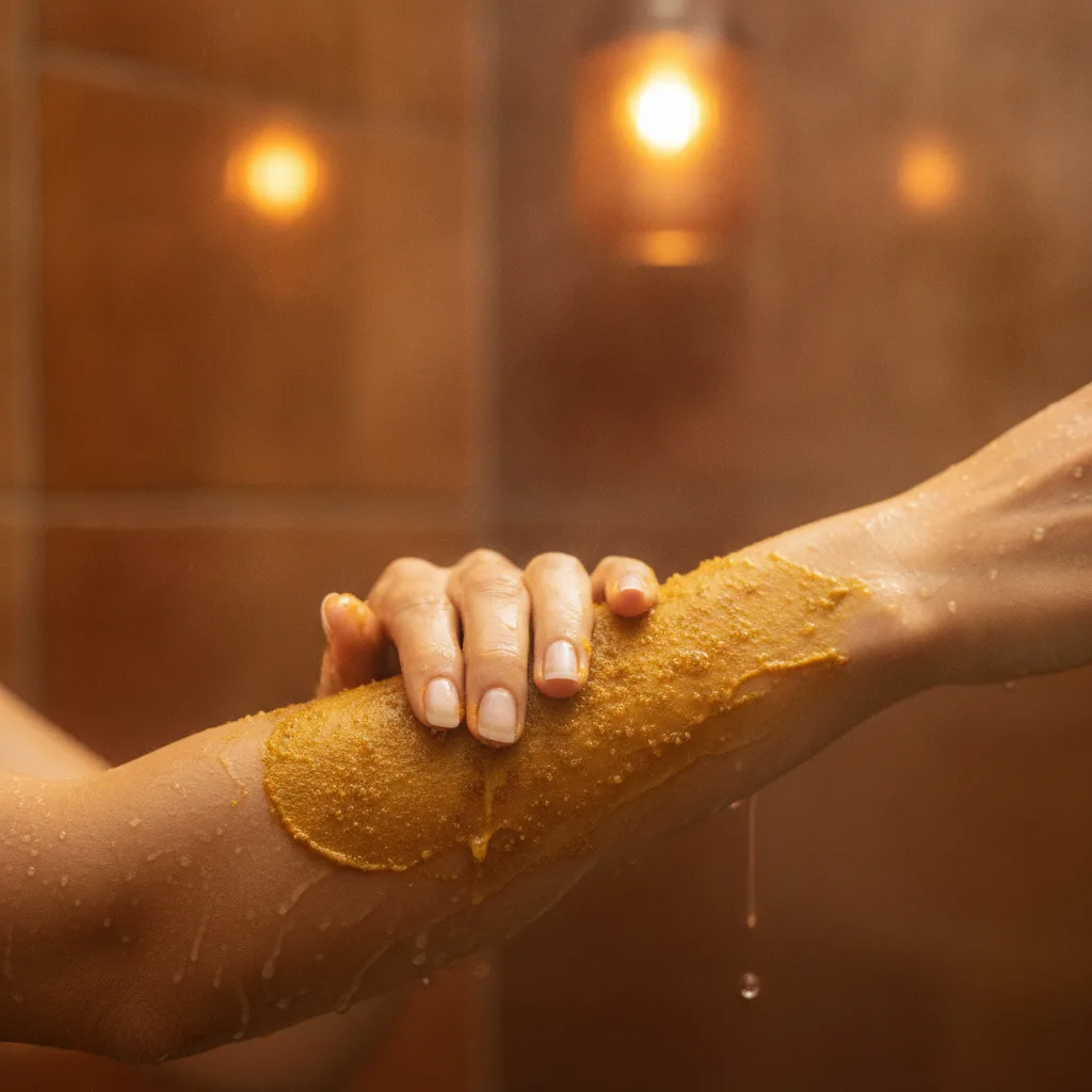 Turmeric and brown sugar warming scrub